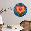 Hart - Tie Dye - Kleurrijk Wandcirkel kunststof plaat 5mm dik klein -sfeer4