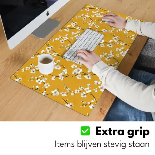 Bloesemtak - Aquarel - Geel Muismat XXL klein 681 -sfeer3