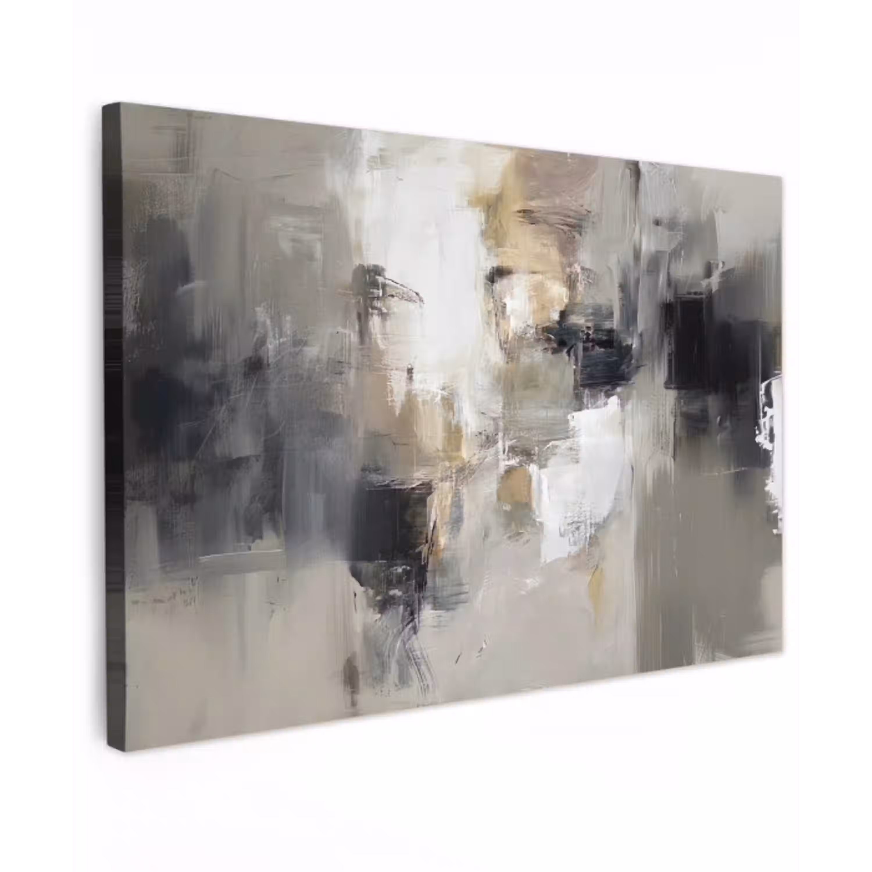 Kleurenpalet - Penseelstreken - Beige - Nevelig canvas 2cm klein -z3d