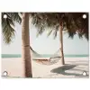 Hangmat - Palmbomen - Strand - Zee tuinposter los doek klein -3d