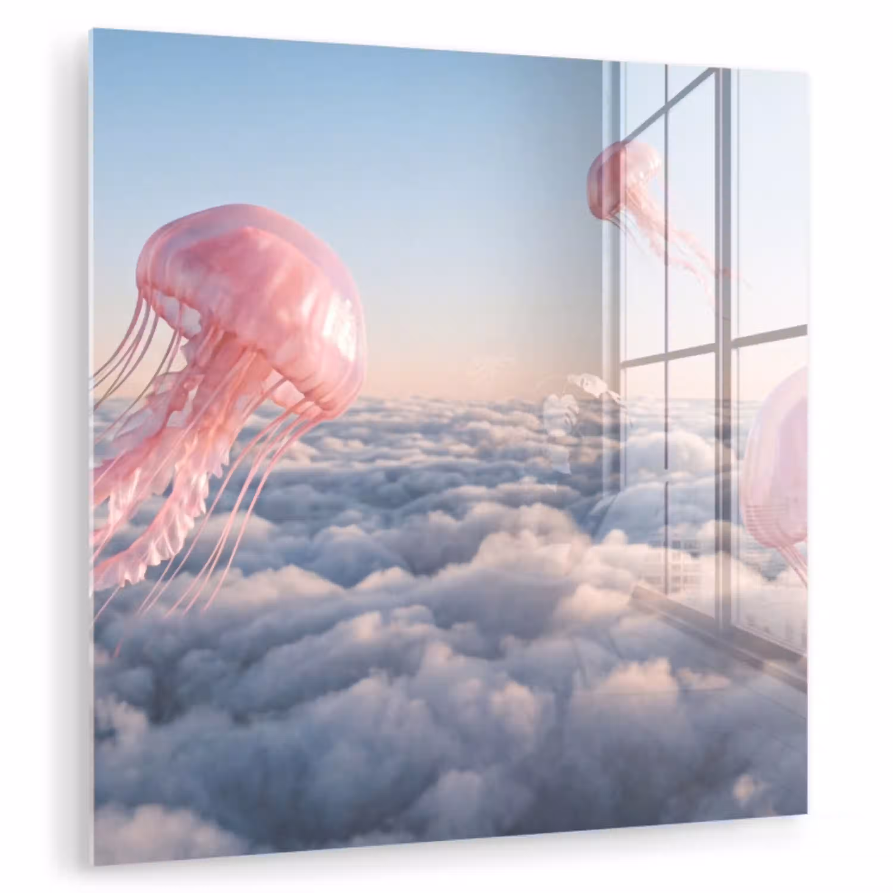 Roze dier - Wolken plexiglas 5mm klein -zzzproduct_nieuw