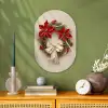 Deurkrans - Strik - Kerst - Rood - Groen Wandcirkel Ovaal Forex klein -sfeer2