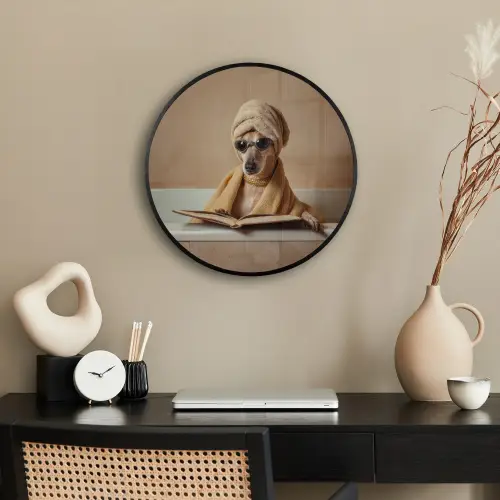 Bad - Hond - Boek - Zonnebril Fotolijst rond zonder passe partout klein -sfeer1