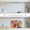 Bloemen - Bladeren - Abstract - Kleurrijk keuken achterwand spatscherm klein -voor_na_DE