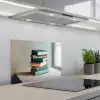 Stapel - Boeken - Groen - Daglicht keuken achterwand spatscherm klein -3d_schuin
