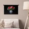 Rode - Bloemen - Tulpen - Vaas Wandkleed katoen klein -sfeer4