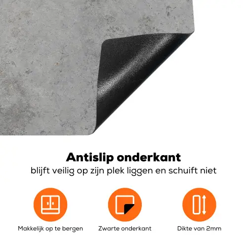 Beton - Grijs - Patronen Inductie beschermer vinyl 3mm klein 276 -zzzzzzz-td-onderkant