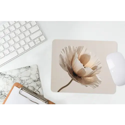 Bloem - Beige - Crème muismat rubber klein -witbureau