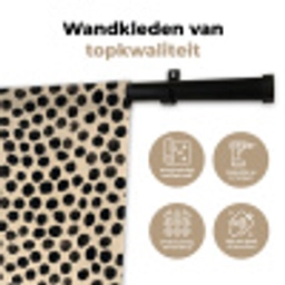 Stippen - Patroon - Zwart Wandkleed katoen klein 269 -sfeer2