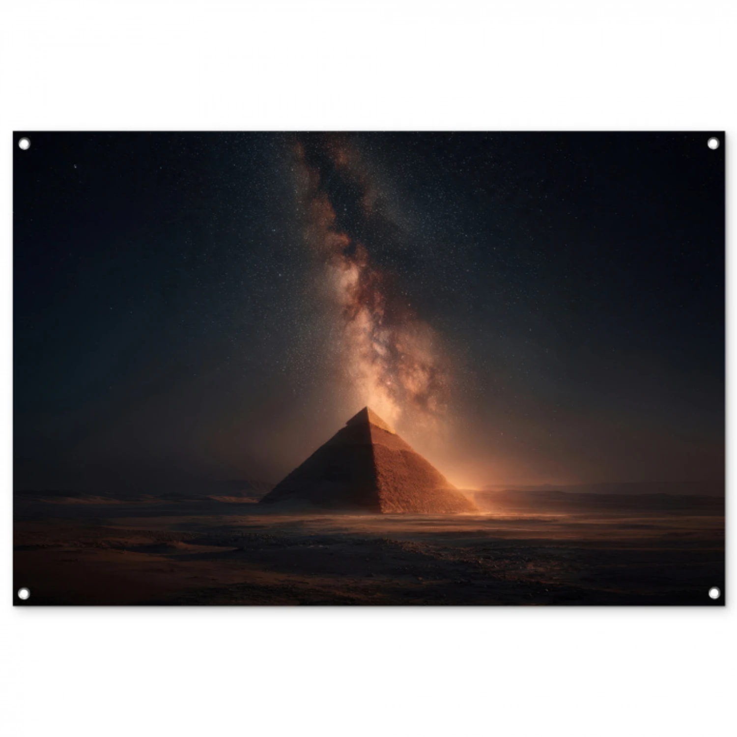 Piramide - Woestijn - Licht tuinposter los doek groot -3d
