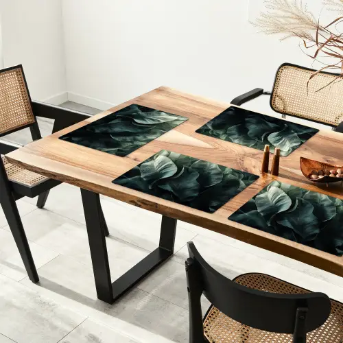 Groen - Bladeren - Glad - Nerven Placemat vinyl groot -zzsfeer4_Kitchenyeah-website