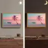 Zee - Boot - Zonsondergang Light Box met batterij (Wandlamp) middel -sfeer3