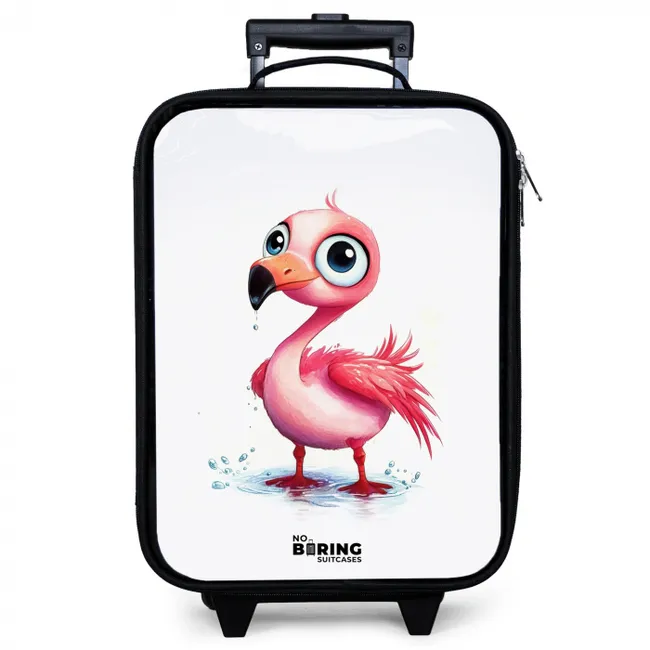 Roze flamingo in het water Kinderkoffer - Zwart klein -zzz_website3d