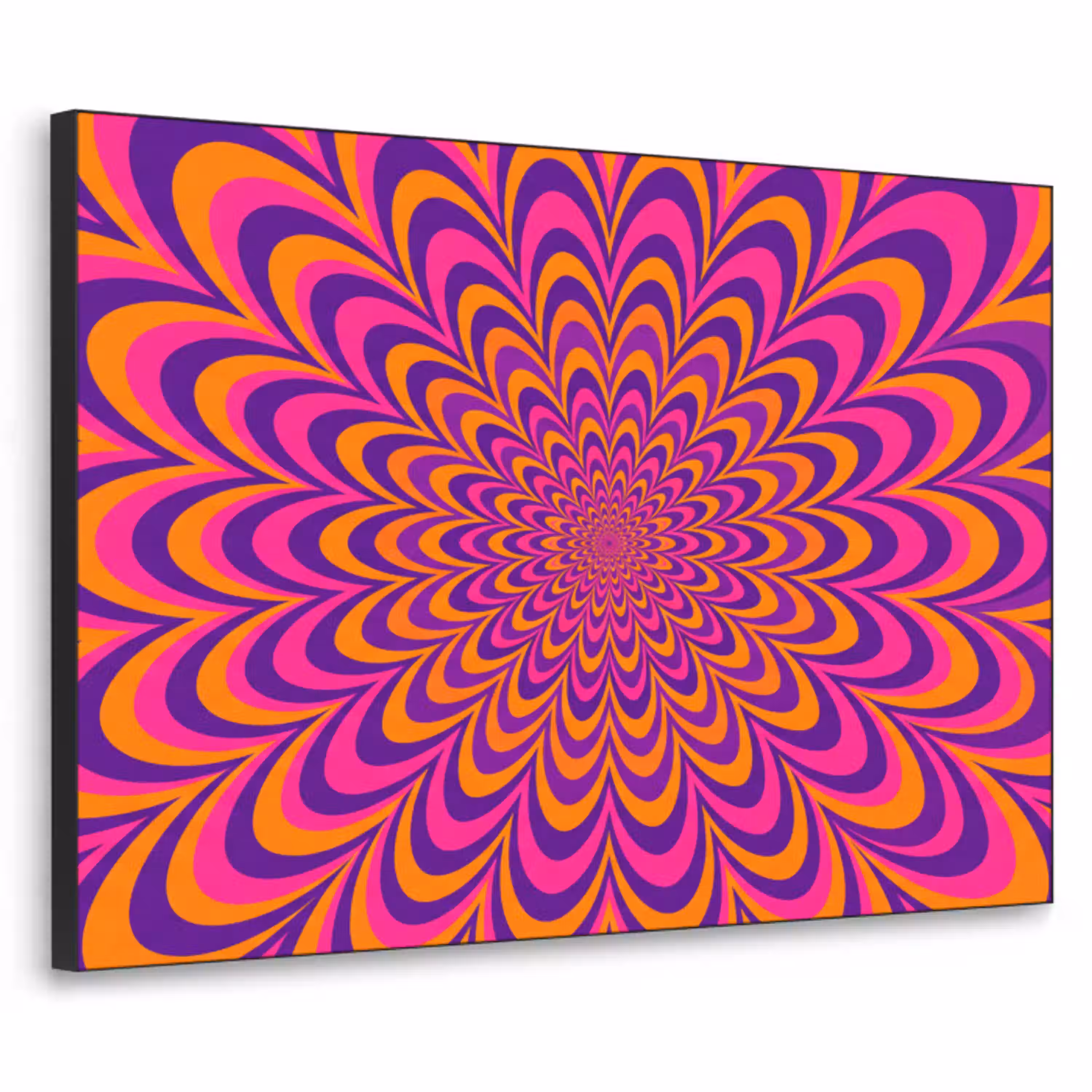 Patroon - Optisch - Kleurrijk Textielframe zwart klein -3d