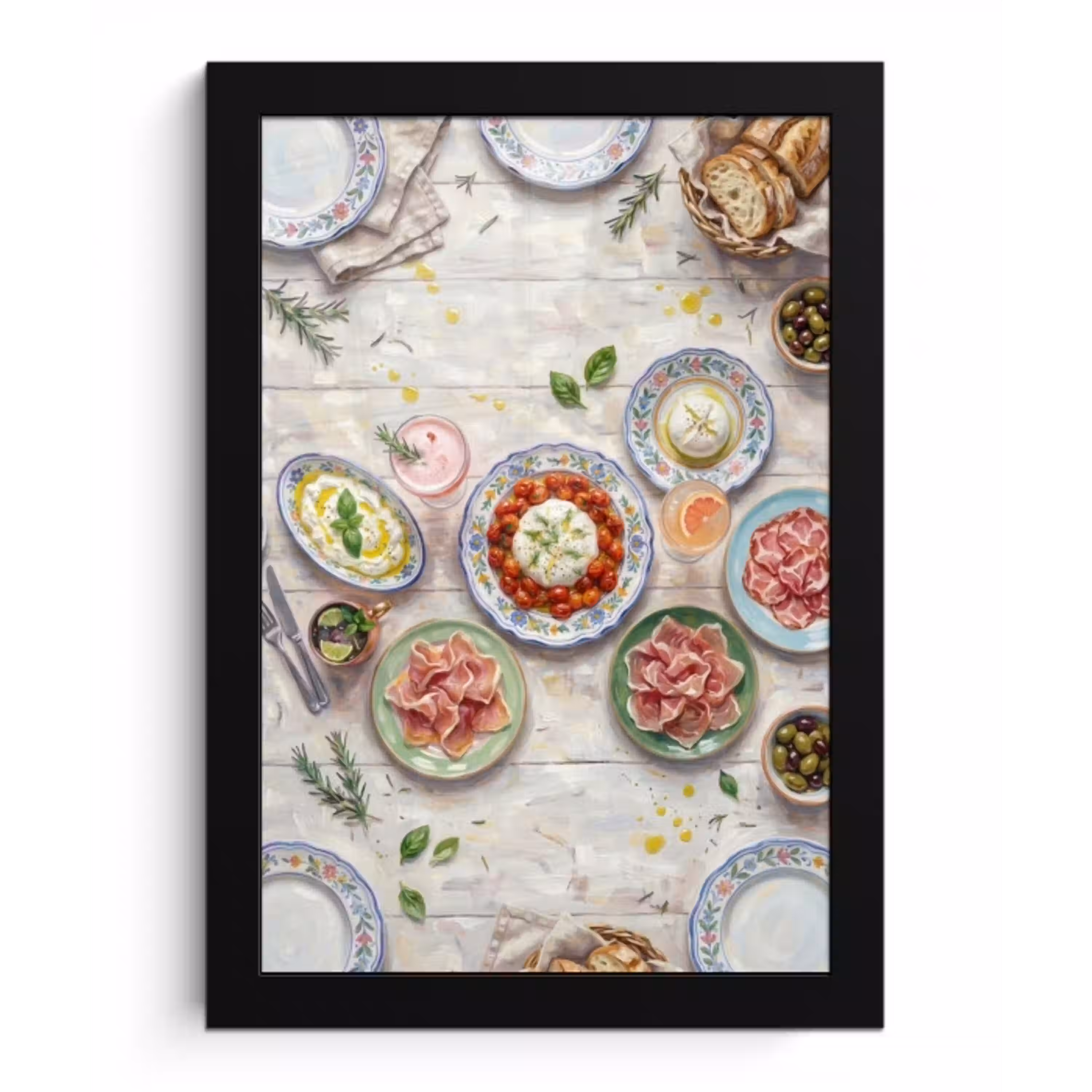 Eten - Tafel - Divers - Modern fotolijst zwart zonder passe partout klein -3d