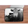 Koeien - Zwart - Wit laptophoes neopreen klein -tafel