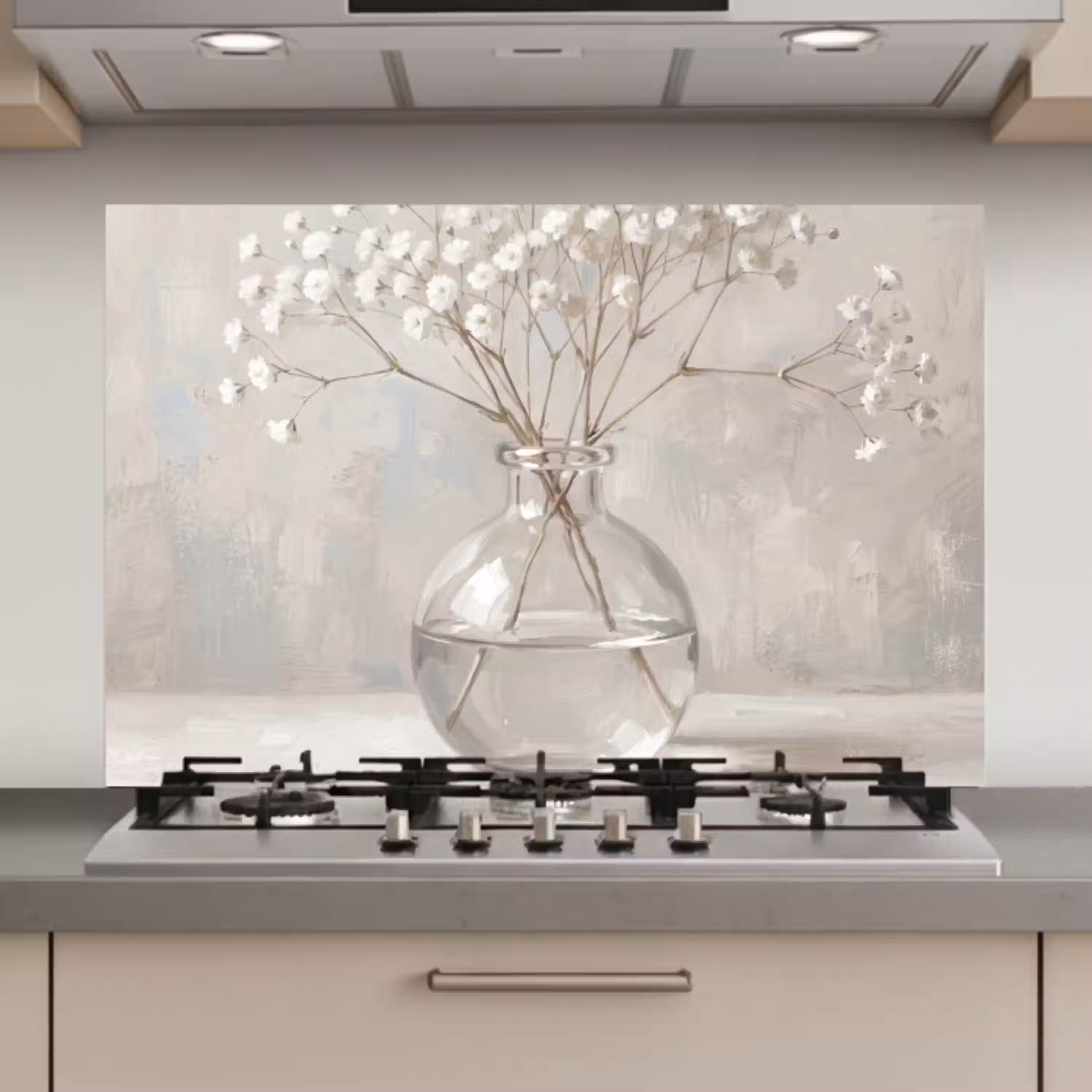 Gipskruid - Vaas - Wit keuken achterwand spatscherm klein -3d_website