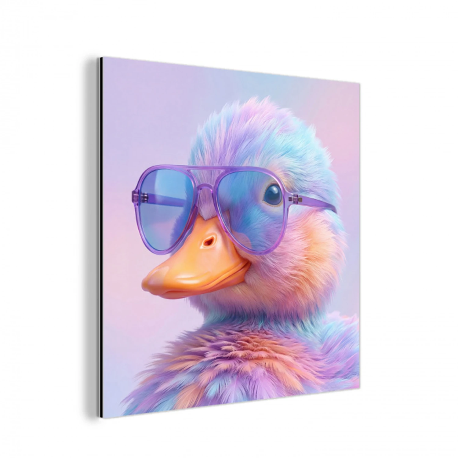 Eend - bril - Pastel aluminium wit klein -3d