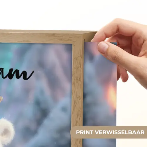 Ijsbeer - Kroon - Winter Light Box met batterij (Wandlamp kind) middel -USP_websiteprintNL
