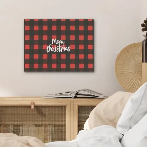 Geruit - Rood - Tekst - Christmas PET vilt klein -sfeer3
