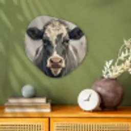 Koe - Portret - Dieren - Modern Wandcirkel Organisch Forex 3mm klein -sfeer2
