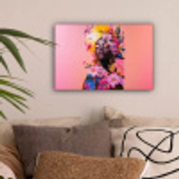 Kleurrijk - Bloemen - Vrouw - Zon canvas 2cm klein -sfeer1