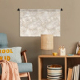 Lichtbeige - Goudbruine Nerven - Marmer Wandkleed katoen klein 269 -wsfeer4_kind