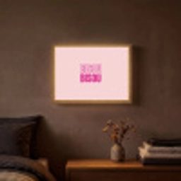 Bisou - Roze - Minimalistisch Light Box met batterij (Wandlamp) middel -sfeer4