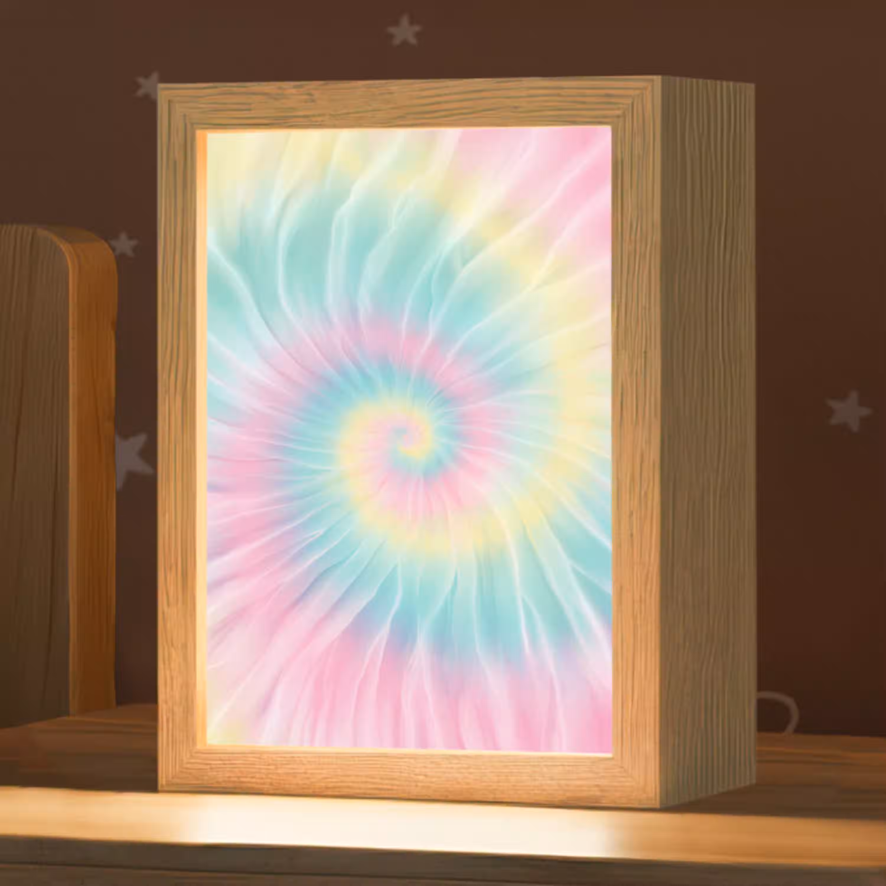 Pasteltinten - Tie dye - Roze Light Box met kabel klein -zzz_3d_website