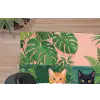 Badkamer - Kattenparade - Kleurrijk muismat rubber klein -closeup