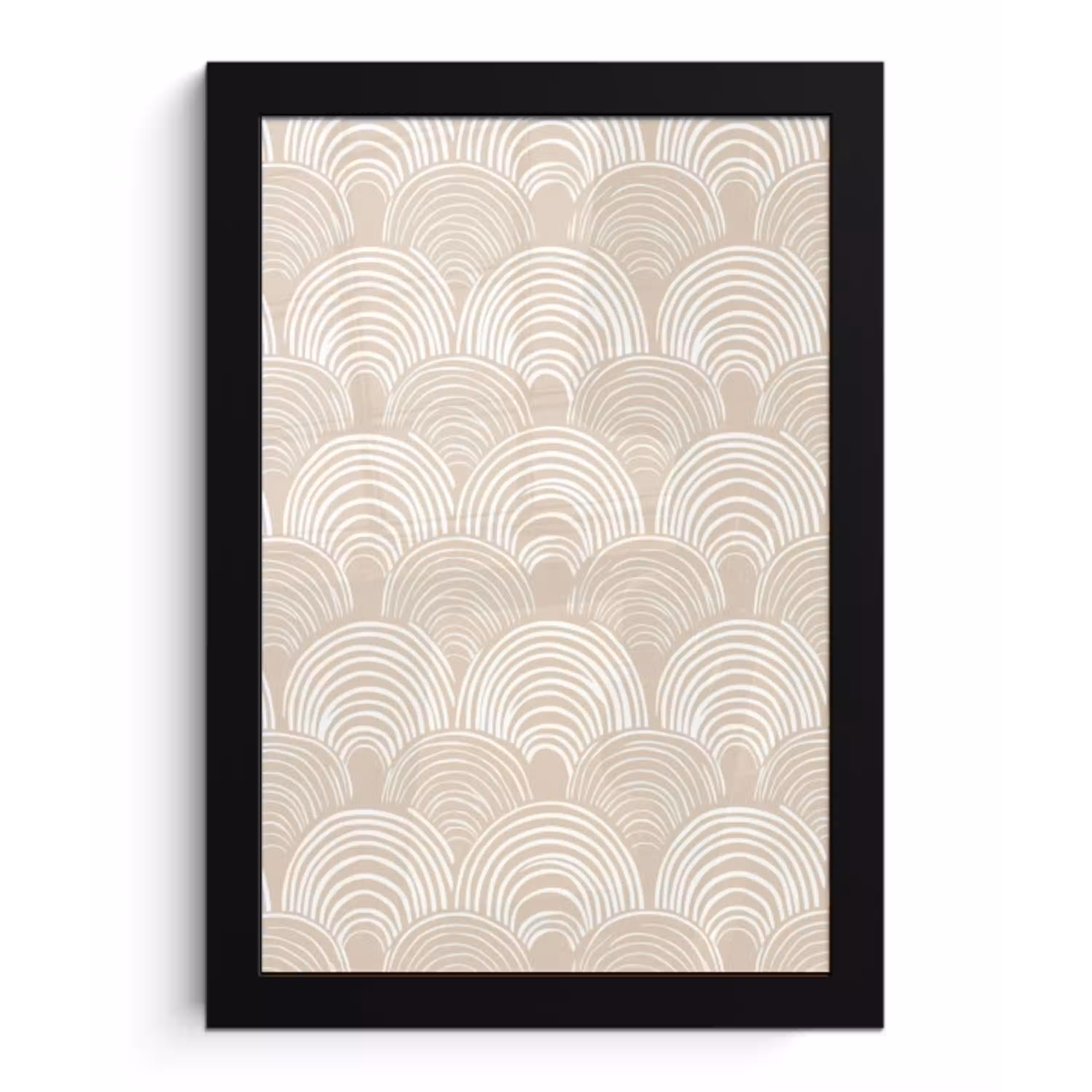 Golven - Structuur - Beige fotolijst zwart zonder passe partout klein 224 -3d
