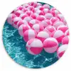 Strandballen - Roze - Water Wandcirkel kunststof plaat 5mm dik klein -3d