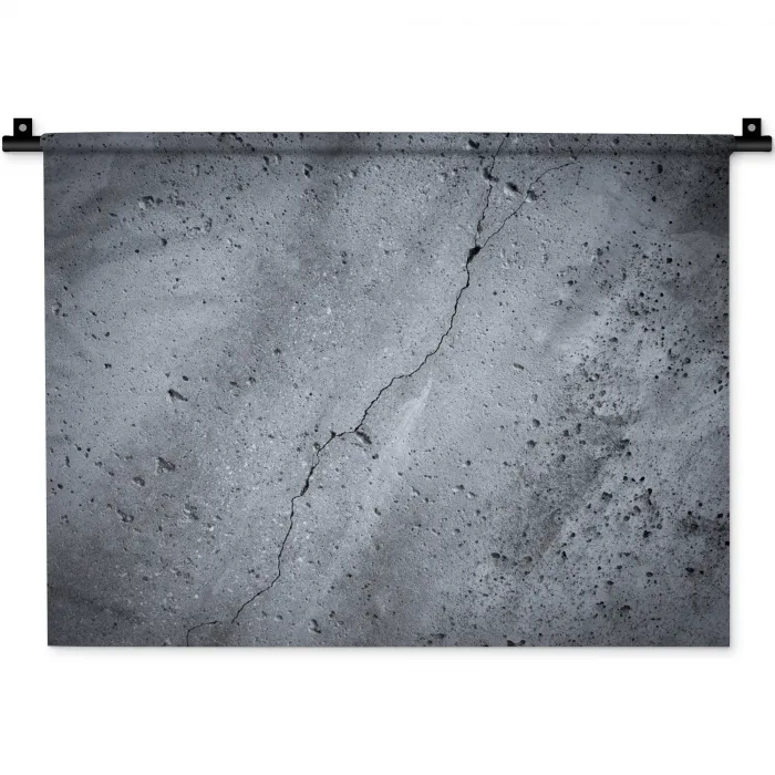 Beton - Grijs - Scheur Wandkleed katoen klein -zz3d