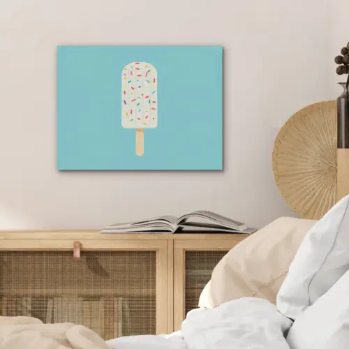 Ijsje - Stokje - Sprinkles - Lichtblauw PET vilt klein -sfeer3