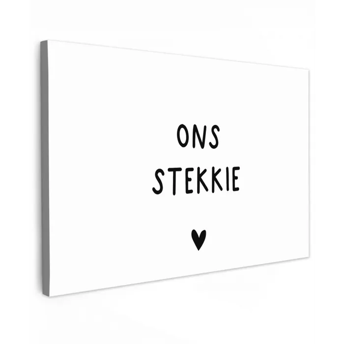Ons stekkie - Quotes - Spreuken Tuinposter op houten frame 2 cm dik klein -3d