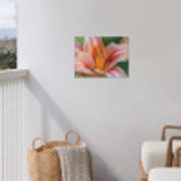 Lelie - Close up - Lichtroze tuinposter los doek klein -sfeer8