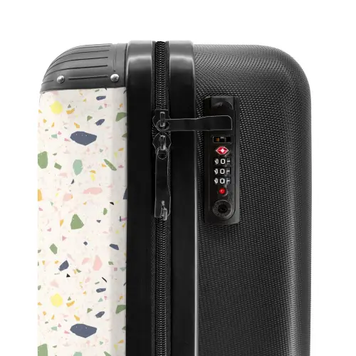 Terrazzo patroon veelkleurig confetti NBS - Handbagage koffer - Kinderen Unisex middel -slot