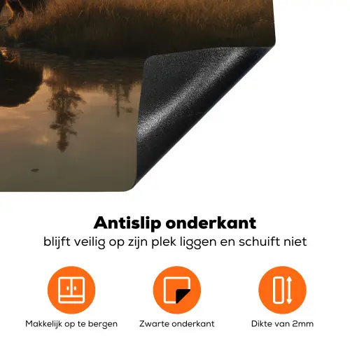 Beer - water - Bos - Ochtendlicht Inductie beschermer vinyl 3mm klein -zzzzzzz-td-onderkant