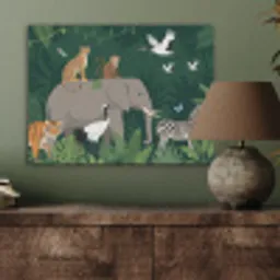 Tropisch - Jungle -  Groen PET vilt klein -sfeer2