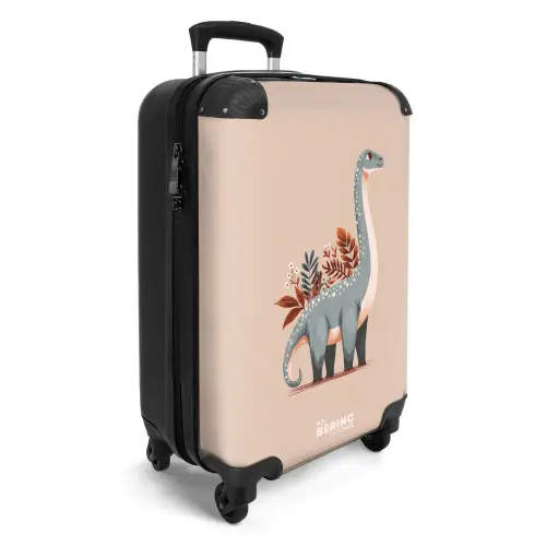 Blauwe dinosaurus op een beige achtergrond NBS - Handbagage koffer - Volwassenen Unisex middel -productfoto_3d