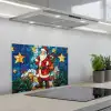 Kerstman - Glas - Kleurrijk keuken achterwand spatscherm klein -3d_schuin