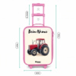 Tractor - Getekend - Rood Kinderkoffer - Roze klein -productfoto_formaten