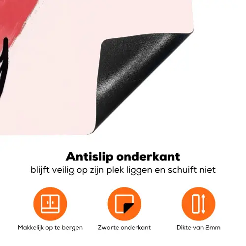 Hart - Rood - Valentijn Inductie beschermer vinyl 3mm klein -zzzzzzz-td-onderkant