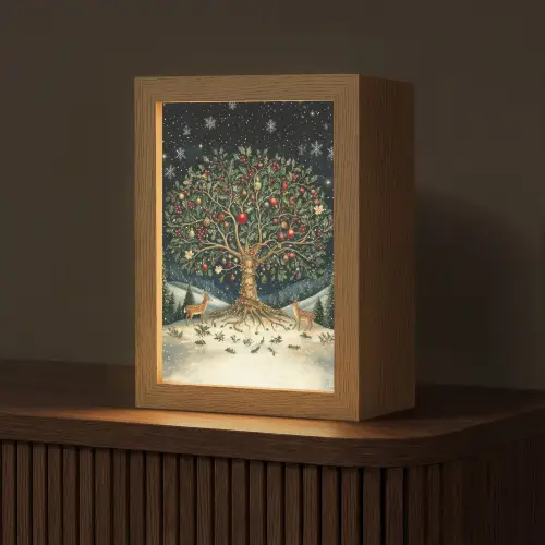 Feestboom - Winterhemel - Kleurrijk Light Box met kabel (Tafellamp) klein -z3d_website