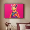 Kameel - Bloemen - Kimono - Waaiers Textielframe zwart klein -sfeer1