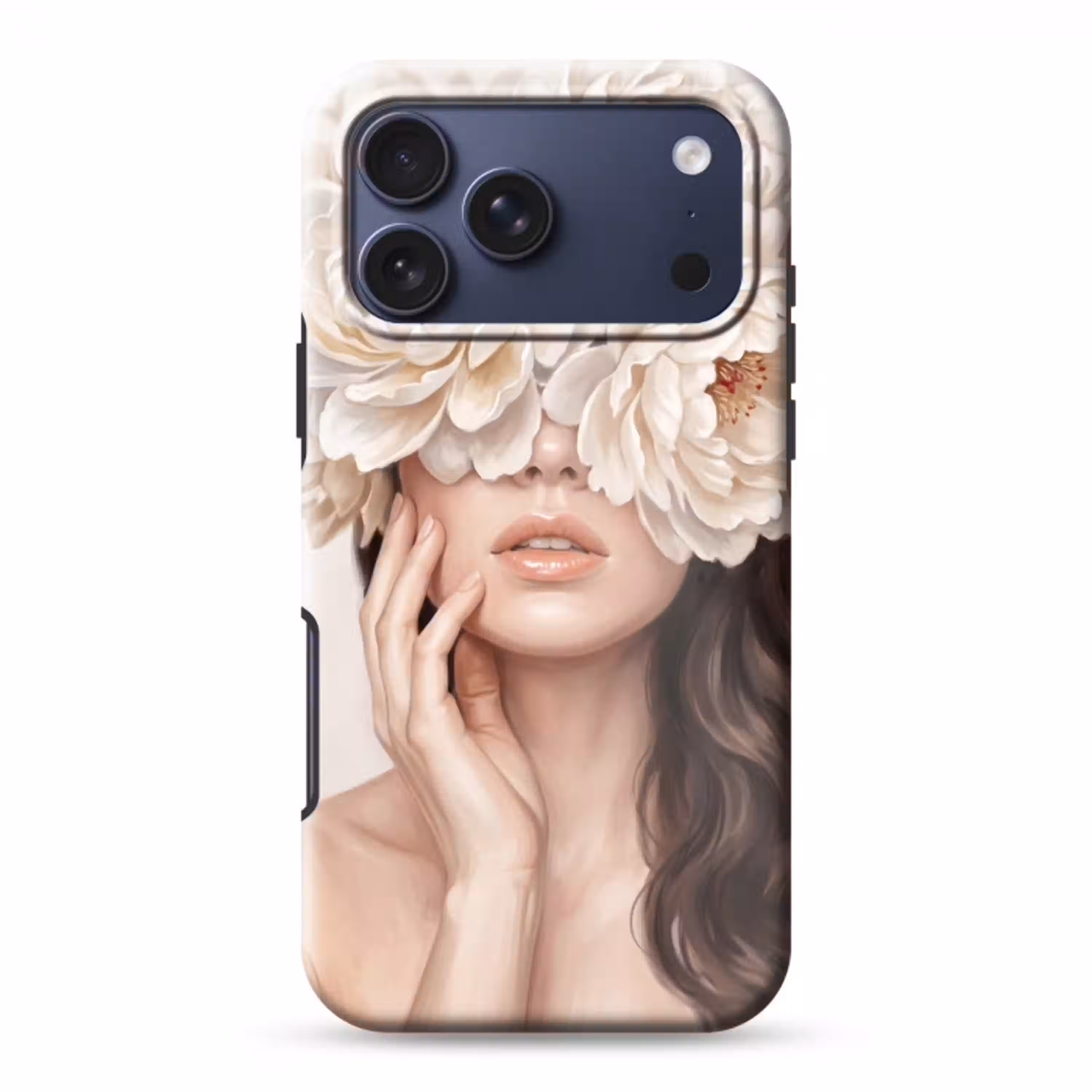 Gezicht - Pioenrozen - Crème Toughcase MagSafe Apple iPhone 17 Pro Max klein -3d