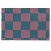 Schaakbord print - Blauw - Rood - Blokjes Deurmat klein -zkaufland3d
