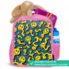 Smiley - Blauw - Geel Kinderrugzak - Roze middel -inhoud_FR
