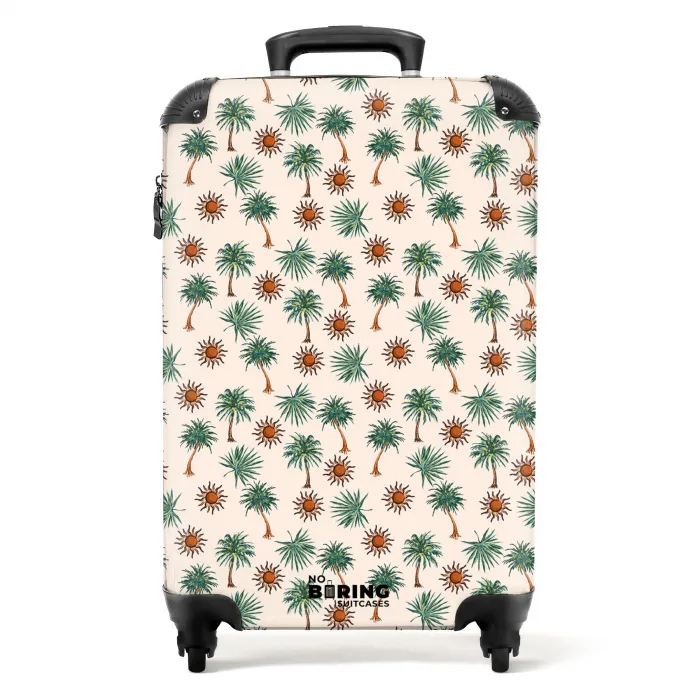 Palmbomen en zonnetjes print NBS - Handbagage koffer - Volwassenen Unisex middel -productfoto_recht