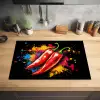 Peper - Graffiti - Verf - Abstract - Modern - Kleurrijk Inductie beschermer vinyl 3mm klein -sfeer5